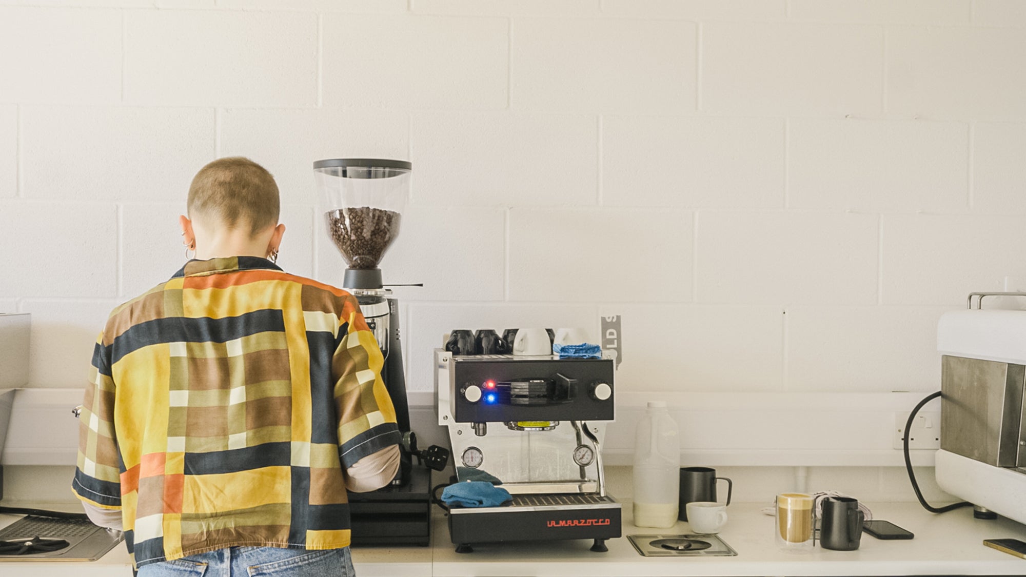 Old Spike barista training session at Crisis charity shop