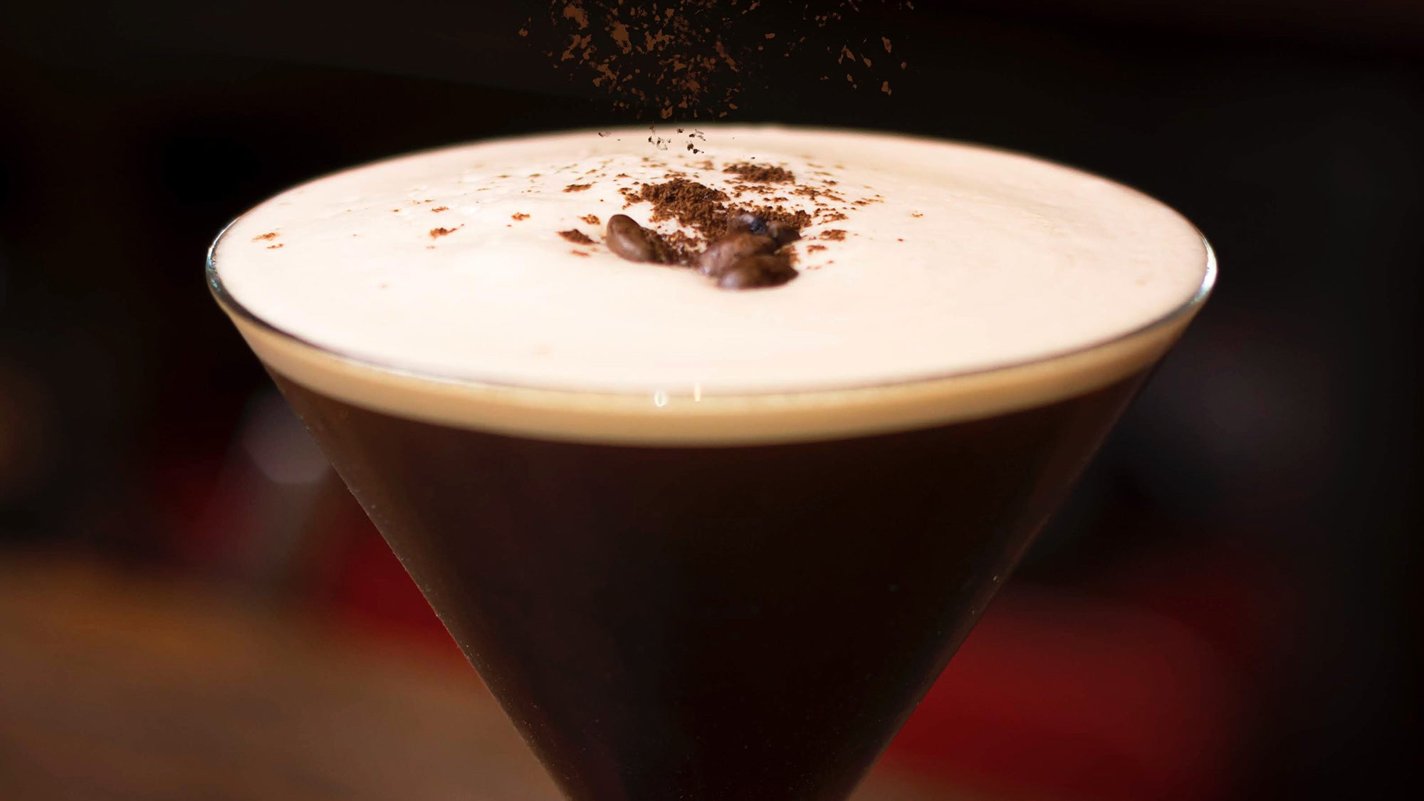 Old Spike espresso martini with coffee beans and coffee sprinkle