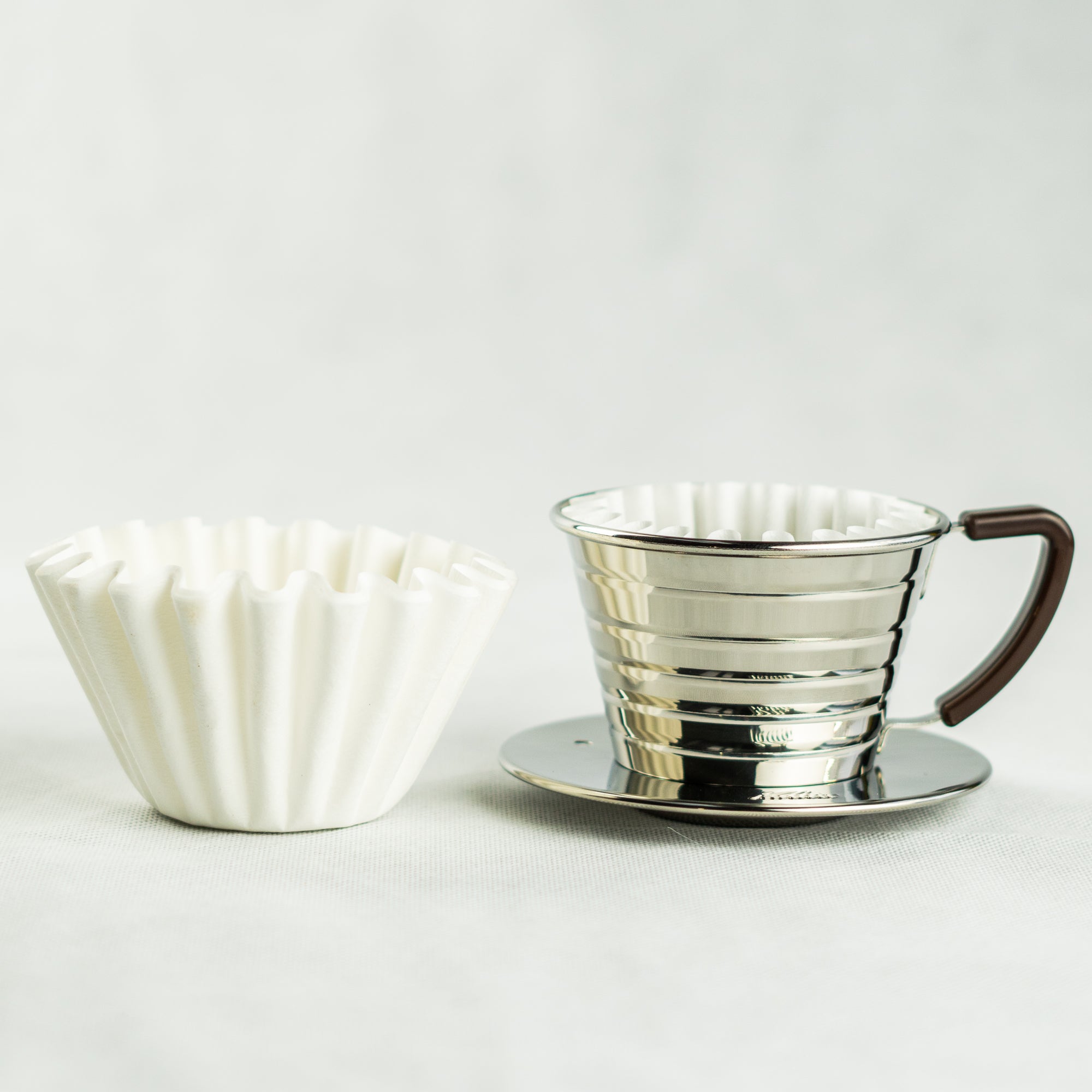 Kalita wave filter coffee dripper and kalita 155 filter papers