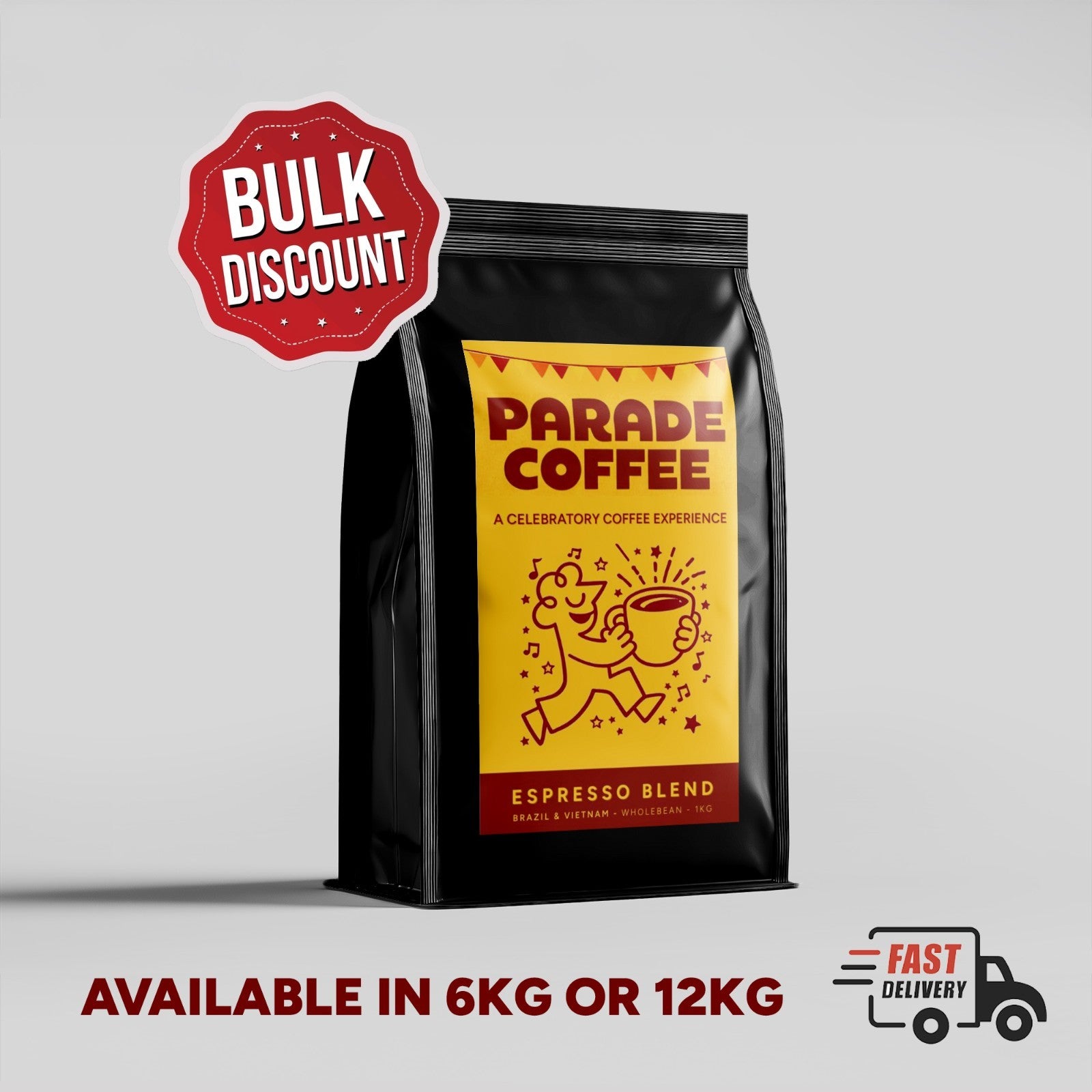 Parade Coffee Beans (1KG Bags x12)│Bulk Buy│Wholesale │Office Coffee