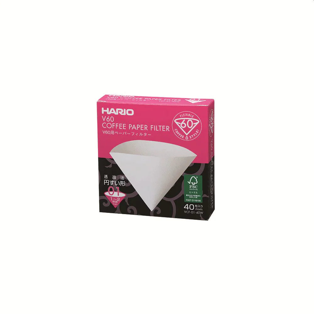 Hario V60 Coffee Filter Papers - Size 02 - White (40 pack)